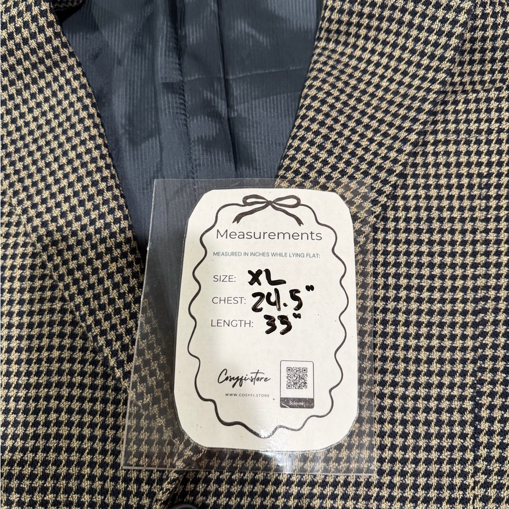 Ermenegildo Zegna Men Houndstooth Brown Tweed Check Blazer XL 100% Wool REG FIT - Picture 9 of 9